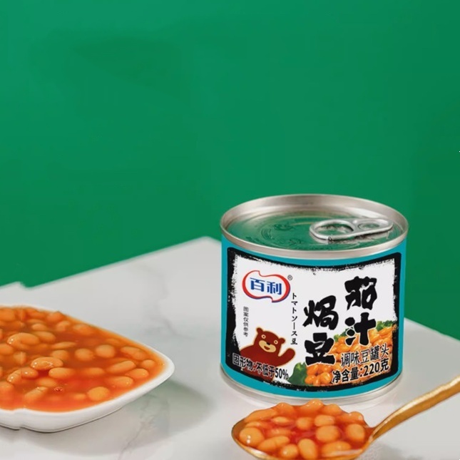 Triangle beans, baked beans in tomato juice, ready-to-eat, versatile and delicious for weight management, travel and energy charging