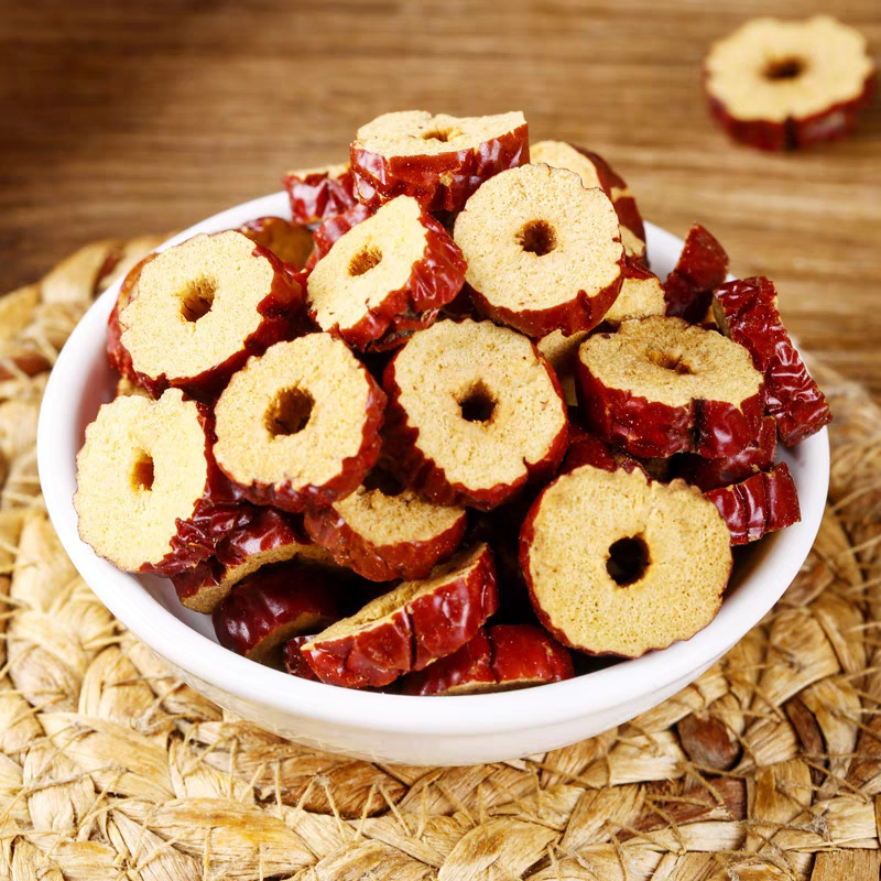 Xinjiang Hetian Seedless Red Jujube Premium Grade Bulk Dried Slices 1000g Round Crispy Snacks Soaked in Water