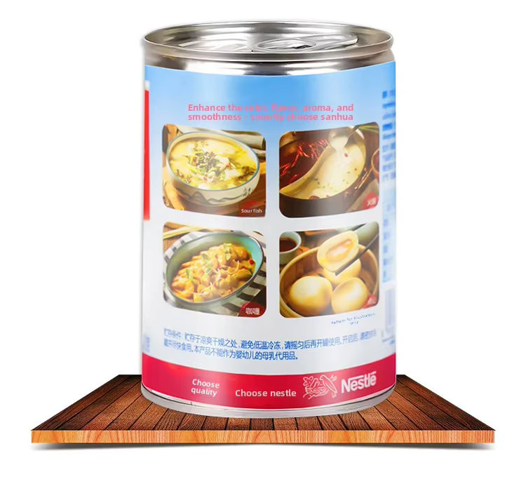 Three-Flower Original Flavor Light Filled Evaporated Milk 410g Can (Tinned) 13% Fat for Coffee Milk Tea Dessert Commercial Use