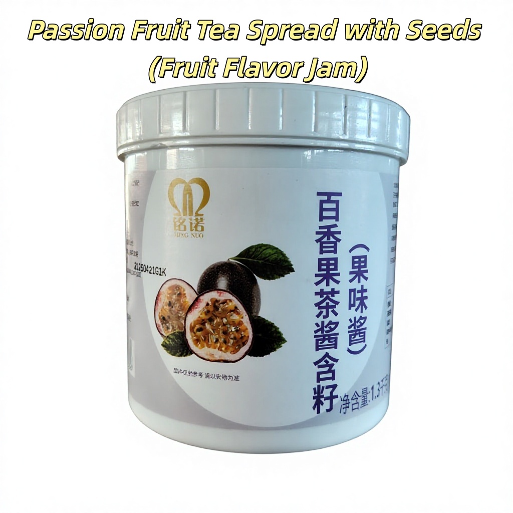 Passion Fruit Tea Spread Seeds (Fruit Flavor Jam) Natural Thick Sweet Spread Yogurt Toast Desserts (1.3kg) 12 Months Shelf Life