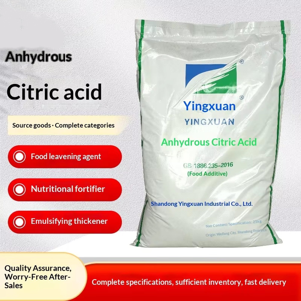 Anhydrous Citric Acid Food Grade Plasticizer Water Soluble Regulator Descaling Detergent Antioxidant 25KG 24 Months Shelf Life
