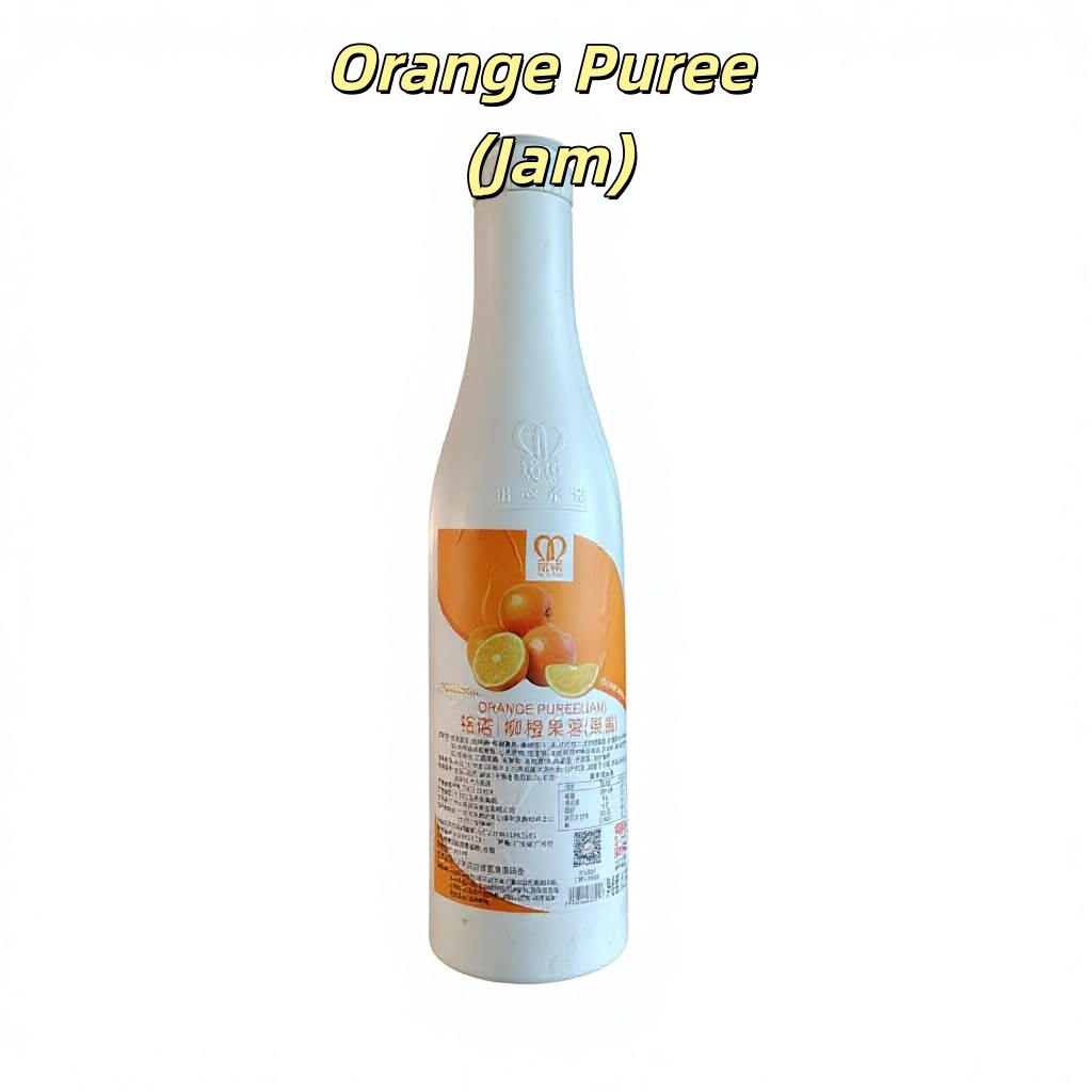 Orange Jam Fruit Flavor Sauce for Bubble Tea & Beverage Making 1.2kg Bulk Pack for Smoothies Juices & Cold Drinks
