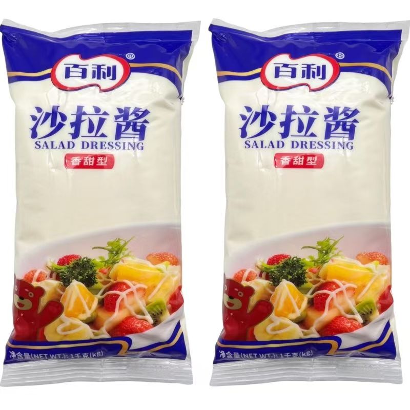 Barry Salad Dressing (Sweet Type) - Smooth & Creamy, 1kg*12 Bags/Box, Ideal for Sushi, Sandwiches, Salads & Hand - Held Pancakes, Commercial Use Recommended