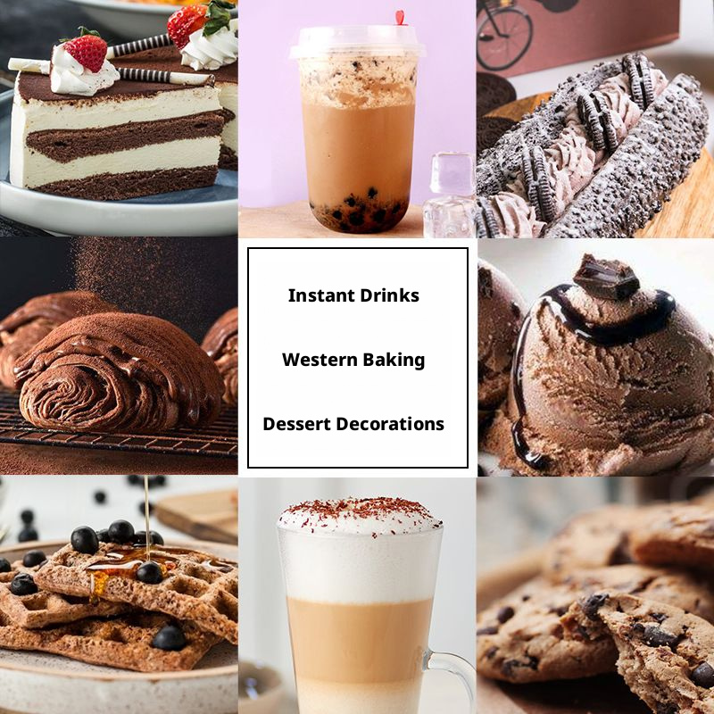 Kaibei Cocoa Powder 1kg - Solid Beverage for Baking, Biscuits, Drinks & Dessert Decoration, Fine Texture & Mellow Cocoa Flavor