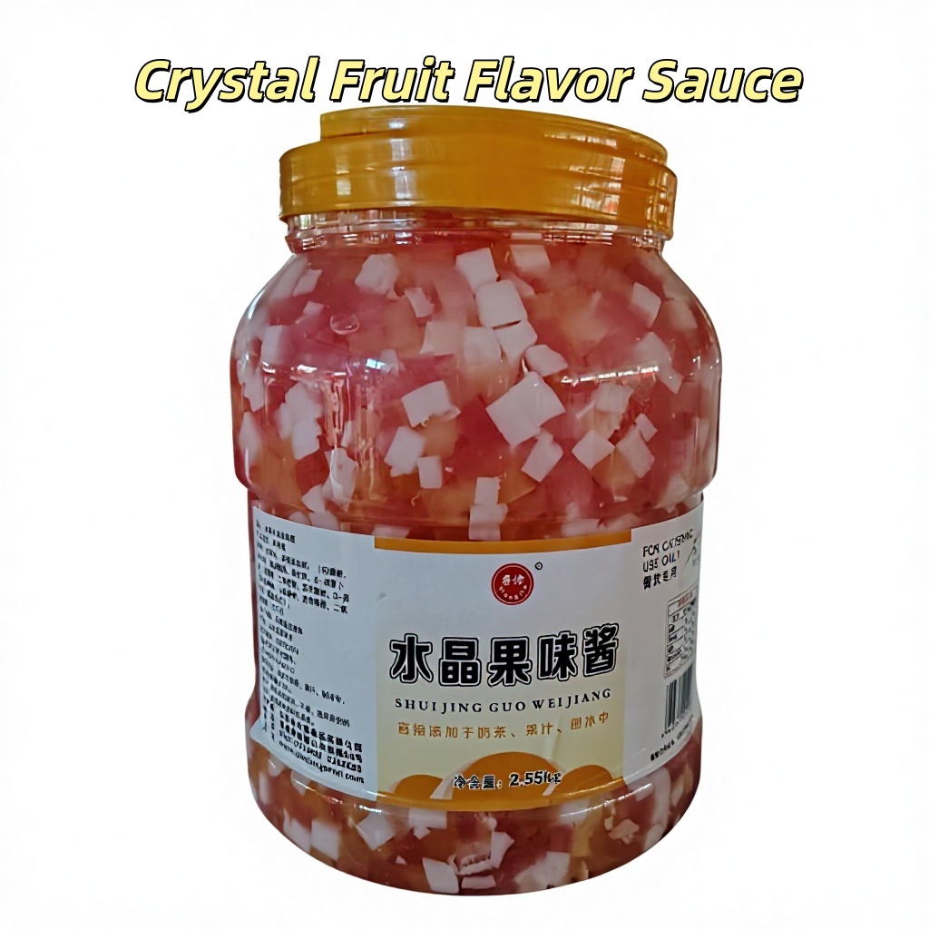 Crystal Fruit Sauce for Milk Tea & Bubble Tea 2.55kg Bulk Jar Natural Flavors 12-Month Shelf Life for Drinks & Shaved Ice