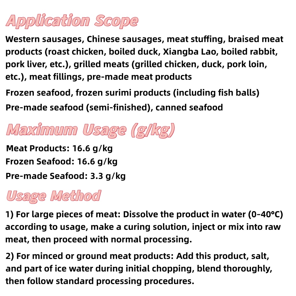 Premium Food-grade Compound Phosphate Meat Curing Agent Emulsifier for Sausage Ham Processed Meat Processing (1kg 24-Month Shelf