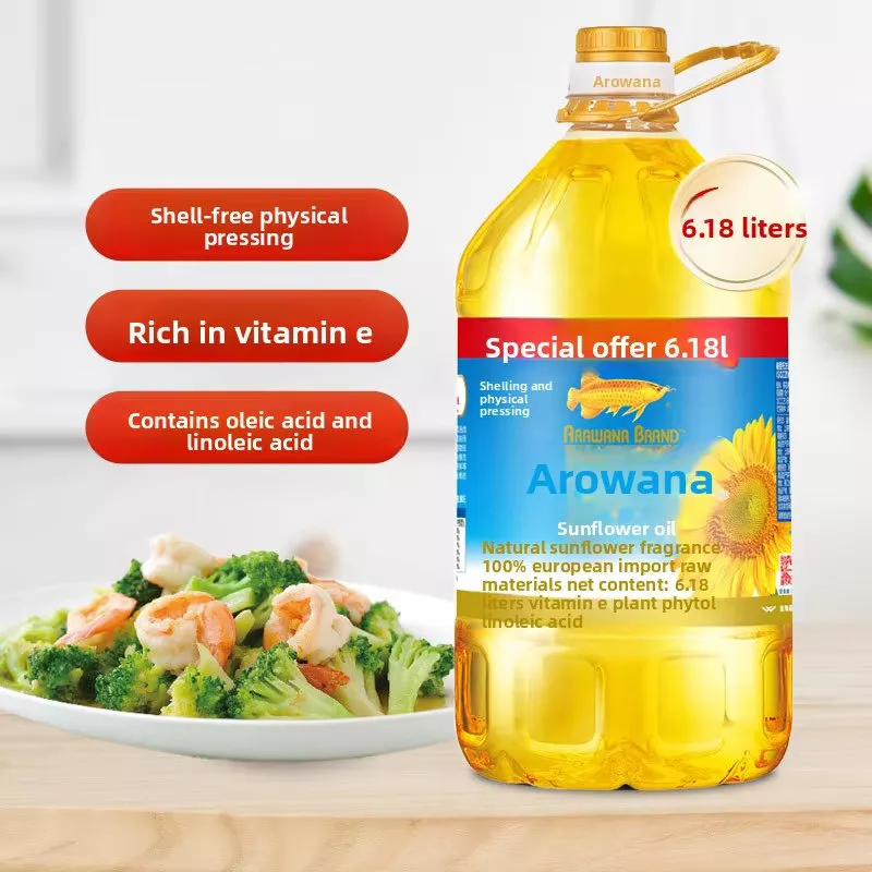 6.18L Sunflower Oil – Ideal for Big Families, Great for Frying, Grilling & Salad Dressings, Non-GMO & Pure