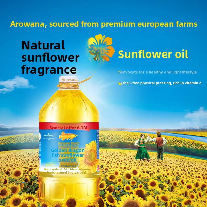 6.18L Sunflower Oil – Ideal for Big Families, Great for Frying, Grilling & Salad Dressings, Non-GMO & Pure