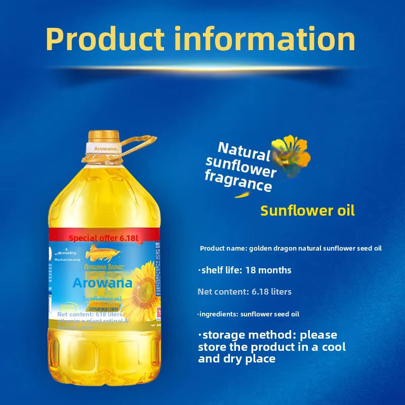 6.18L Sunflower Oil – Ideal for Big Families, Great for Frying, Grilling & Salad Dressings, Non-GMO & Pure