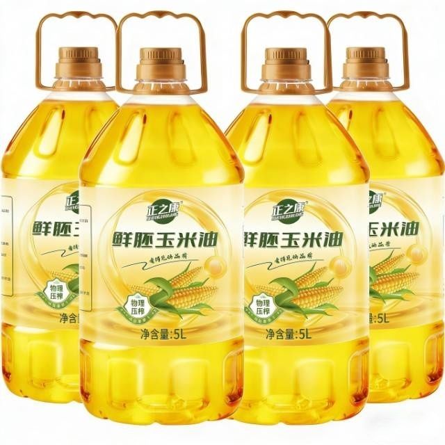 5L Fresh Corn Germ Oil Non-GMO Physical Pressing Refined Cooking Oil Heart Healthy Plastic Bottle 24-Month Shelf Life for Family