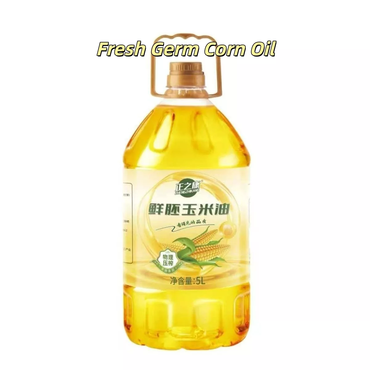 5L Fresh Corn Germ Oil Non-GMO Physical Pressing Refined Cooking Oil Heart Healthy Plastic Bottle 24-Month Shelf Life for Family