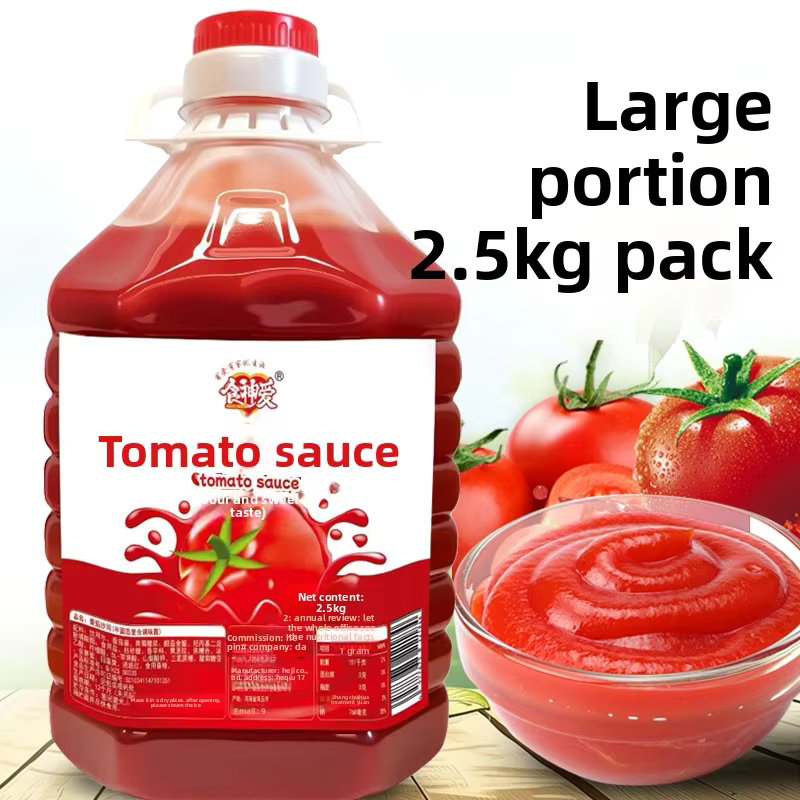 Food God Tomato Ketchup Salad Dressing 2.5 kg Commercial Seasoning Sauce Sweet Savory Flavors Bucket Packaging Factory Wholesale