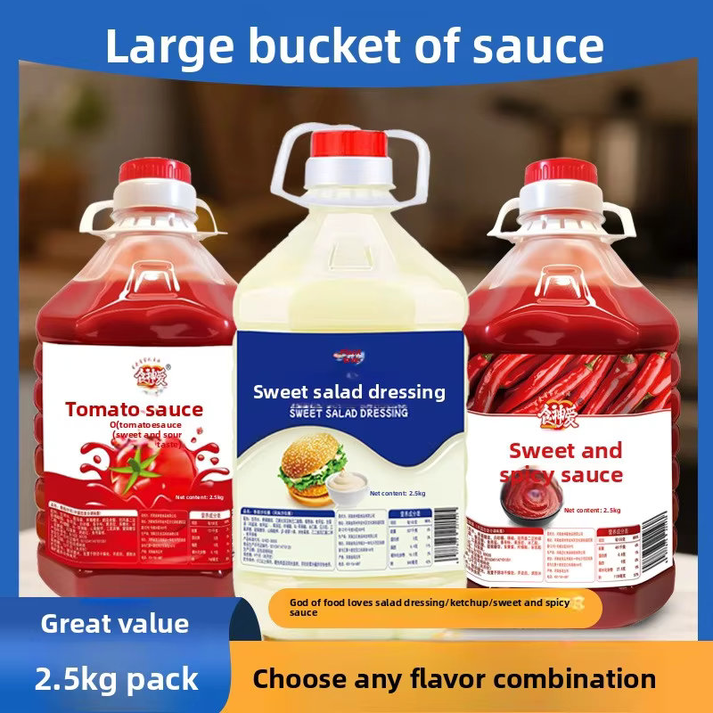 Food God Tomato Ketchup Salad Dressing 2.5 kg Commercial Seasoning Sauce Sweet Savory Flavors Bucket Packaging Factory Wholesale