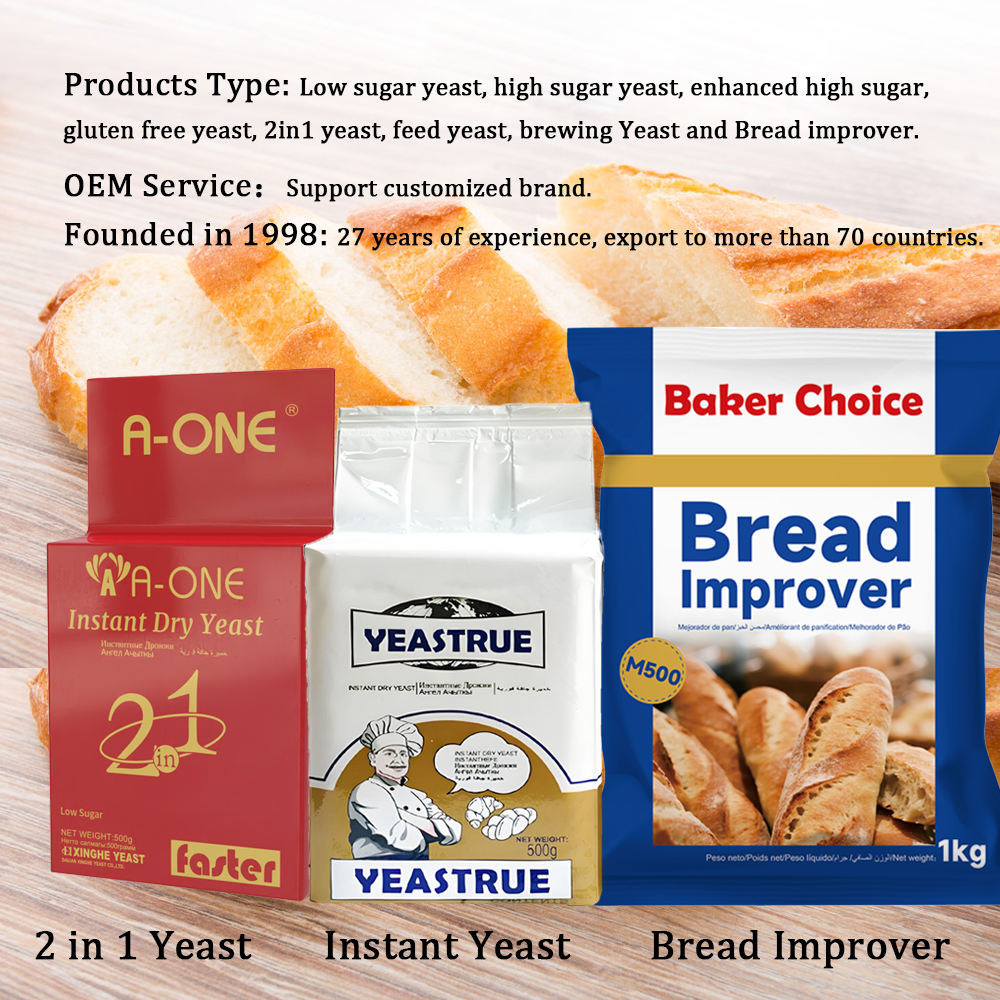 Instant Dry Yeast Powder 500g Active Baking 450g 400g Factory for Bakery Fast Fermentation Low Sugar and High Sugar Bread Dough