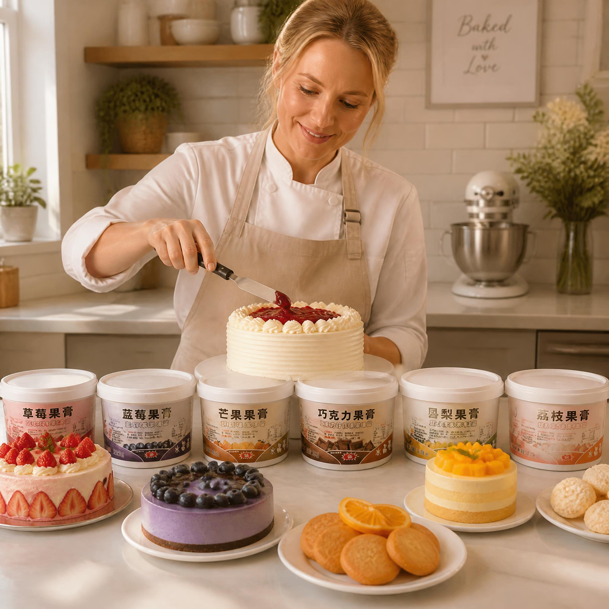Crystal Bright Multi-flavor Baking Fruit Glaze, 3kg per Tub for Cake & Dessert Decoration