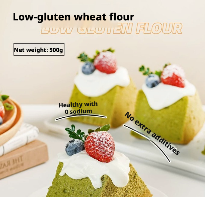 Low gluten flour cake powder 500g high gluten flour bread flour medium gluten flour steamed bread flour household wheat flour