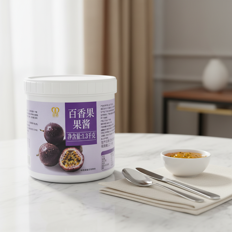 Passion Fruit Jam Natural High Fructose Corn Syrup Thick Sweet Spread for Yogurt Toast Desserts (1.3kg 12 Months Shelf Life)