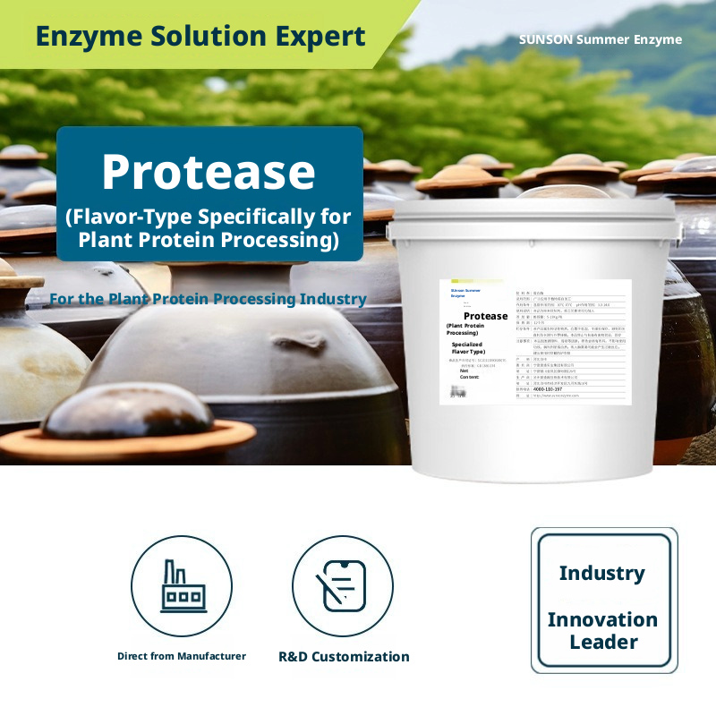 Summer food grade flavor protease 50000 u/g plant protease enzyme preparation bitterness proteolytic enzyme