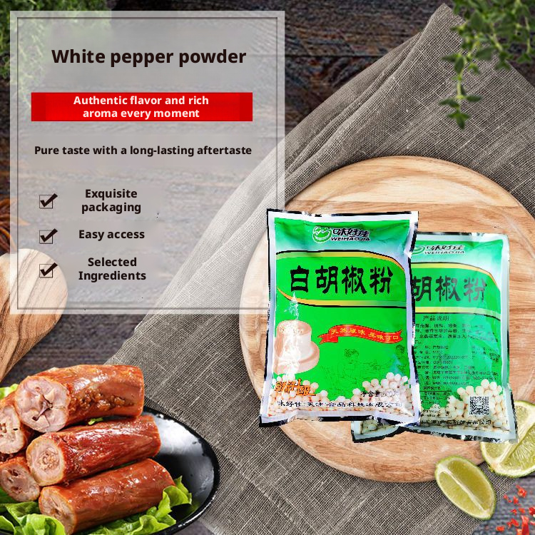 Pure White Pepper Powder Natural Spice Cooking Stir-Fry Soup Marinade 500g Pack No Additives 18-Month Shelf Life Henan Zhigong