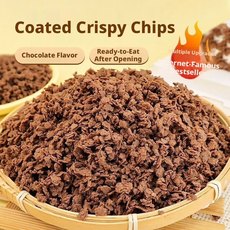 Coated Chocolate Crisps, 500g Bag - Crunchy Chocolate Coated Wafer Snacks for Baking, Ice Cream Topping & Desserts | Non-Dairy, Rich Flavor, Bulk Pack