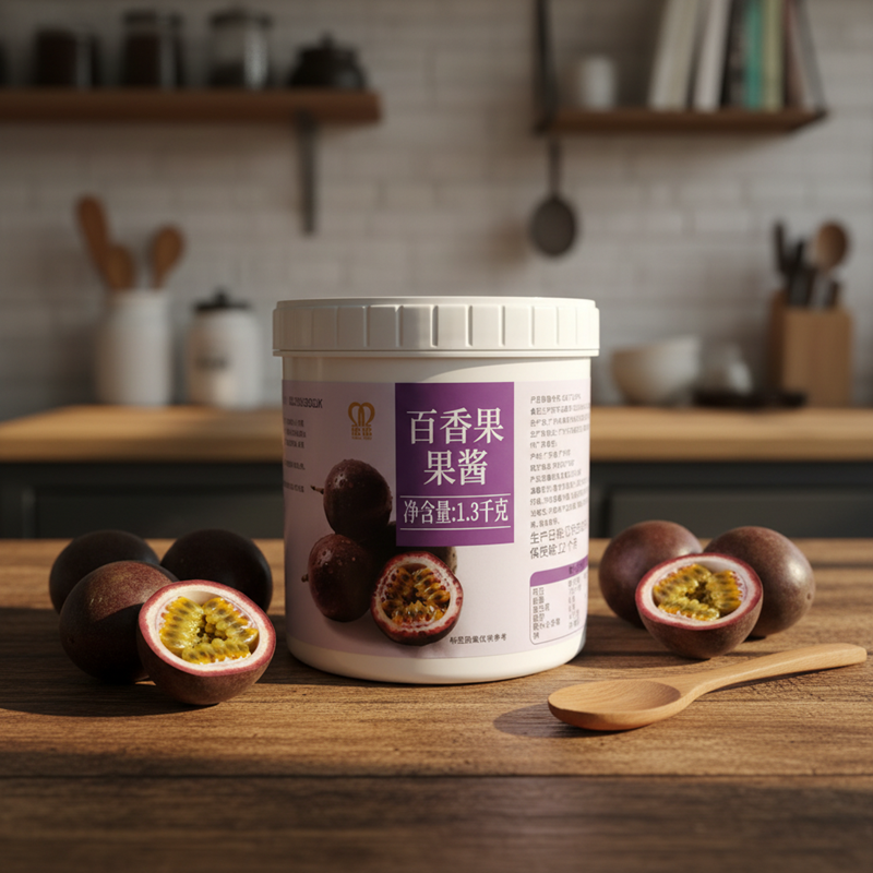 Passion Fruit Jam Natural High Fructose Corn Syrup Thick Sweet Spread for Yogurt Toast Desserts (1.3kg 12 Months Shelf Life)