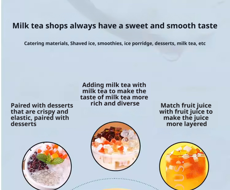 Three-Color Fruit Crystals 2.5kg  Colorful Toppings for Bubble Tea, Smoothies & Desserts  Premium Quality From China