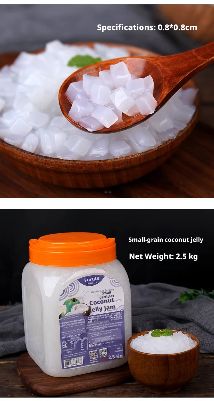 Coconut Jelly 2.5kg  Natural Tapioca Pearls & Fruit Mix for Bubble Tea, Smoothies & Desserts  Premium Quality From China