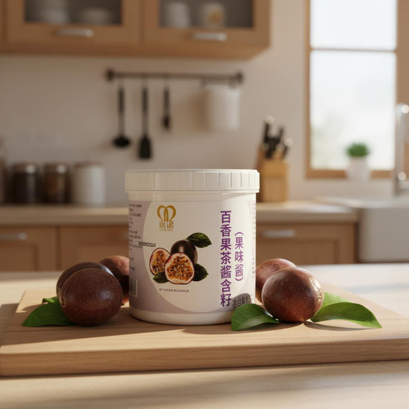 Passion Fruit Tea Spread Seeds (Fruit Flavor Jam) Natural Thick Sweet Spread Yogurt Toast Desserts (1.3kg) 12 Months Shelf Life