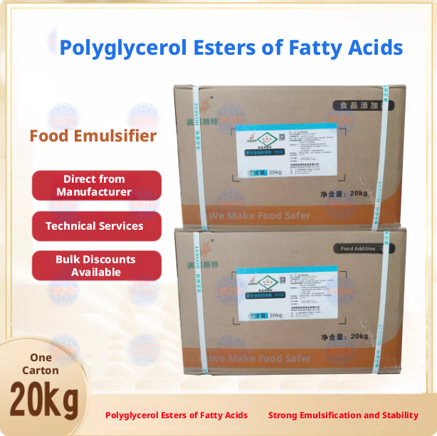 Polyglycerol Esters Fatty Acids (PGE) Food Emulsifier-High-Efficiency Stable Genuine Original Food-Grade Applications 5kg*4 12