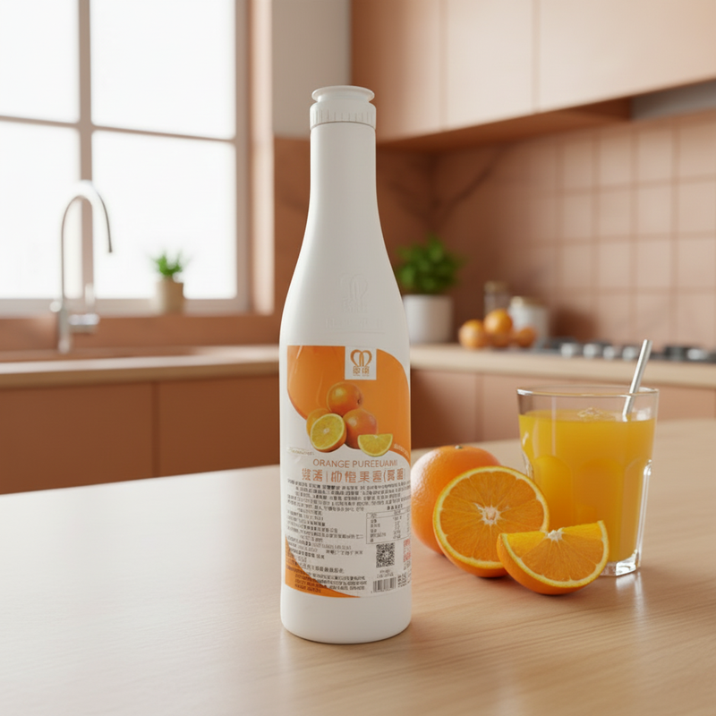 Orange Jam Fruit Flavor Sauce for Bubble Tea & Beverage Making 1.2kg Bulk Pack for Smoothies Juices & Cold Drinks