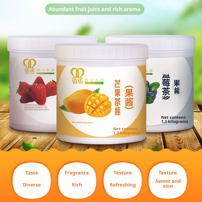 Multi-Flavor Fruit Jam Spread (1.3kg) – Sweet & Soothing for Drinks, Yogurt, Desserts, Baking & More – 12 Months Shelf Life, Versatile Syrup Mix