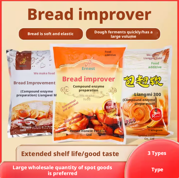 Bread Improver Softener Dough Enhancer Powder in Bag for Fluffy Light Volume Fast Rising Professional Bakery Use 1kg