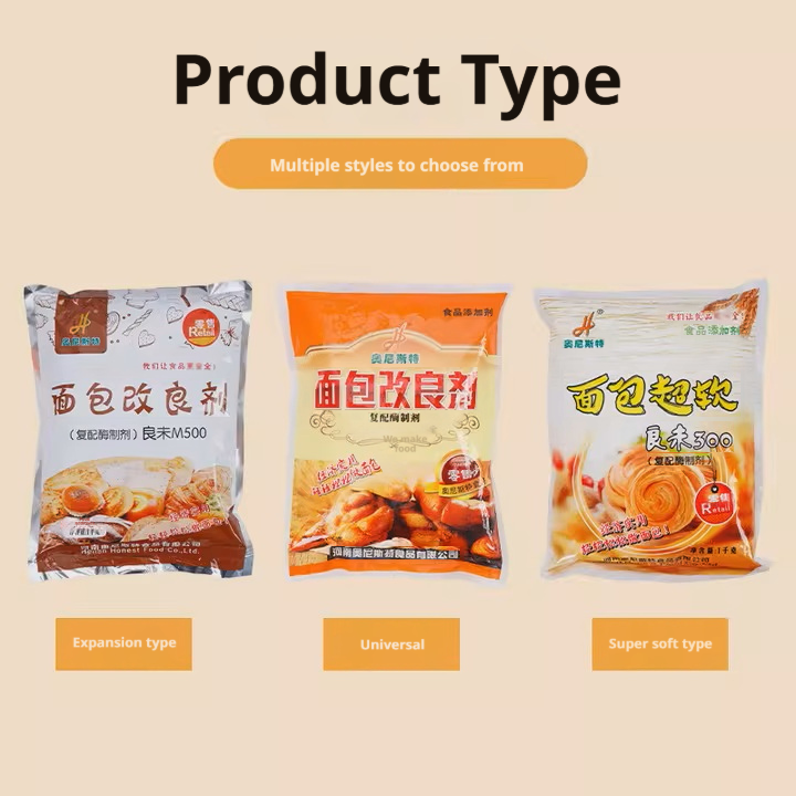 Bread Improver Softener Dough Enhancer Powder in Bag for Fluffy Light Volume Fast Rising Professional Bakery Use 1kg